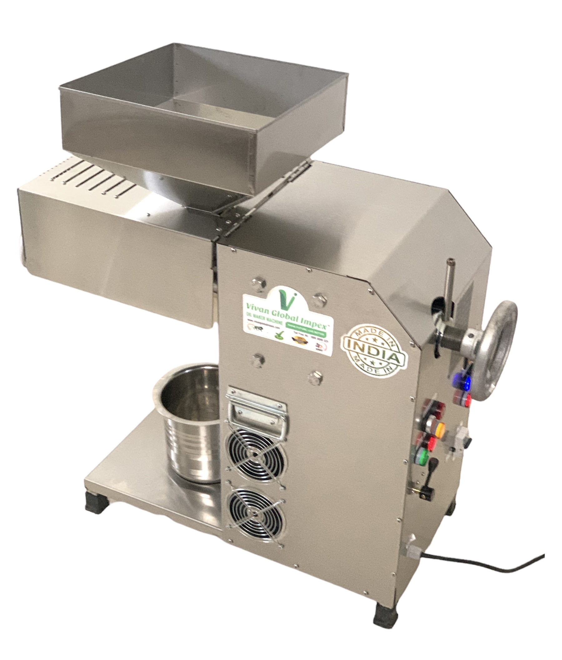 Oil Maker Machine - 304 Food Grade Steel, 705x350x670mm, Silver | 50kg/hr Capacity, 4500w Power, 1 Year Warranty