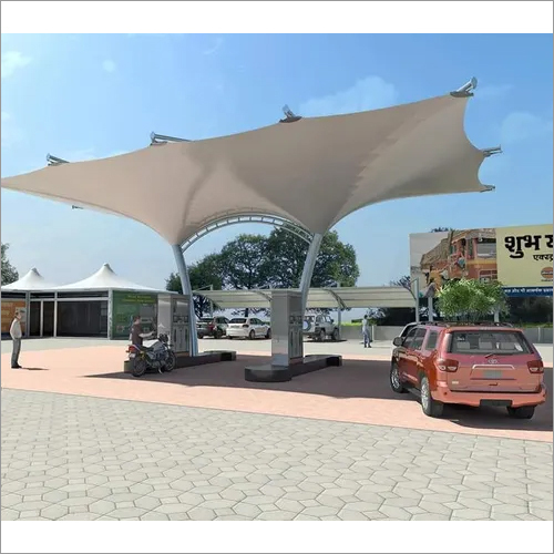 Outdoor Tensile Fabric Structure - 5/16" Diameter, 48-72" Sizes, White Color | Ideal For Safety Warnings In Skiing And Snowshoeing Areas