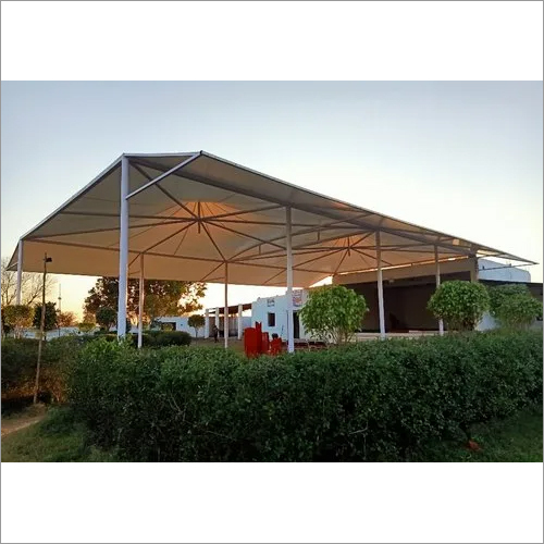 Tensile Membrane Roofing Structure - Mild Steel Waterproof, 15-20 Feet Height, White Aluminum Sheet