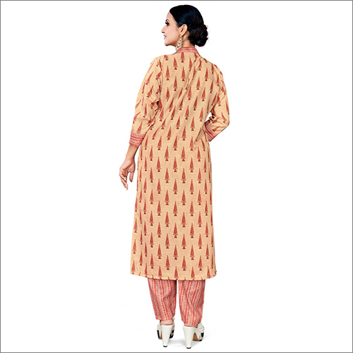 Indian Orange Kurti With Palazzo Set