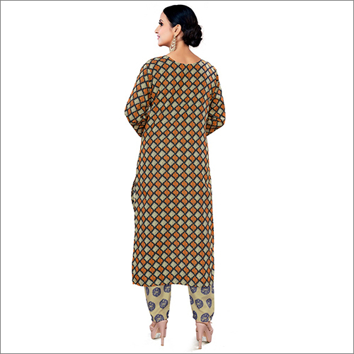 Brown Cotton Kurti With Palazzo Set