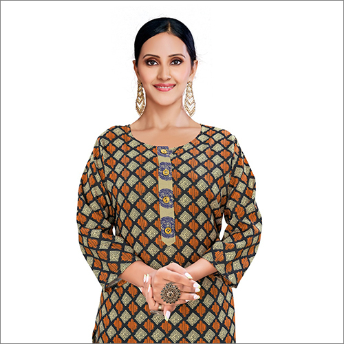 Brown Cotton Kurti With Palazzo Set