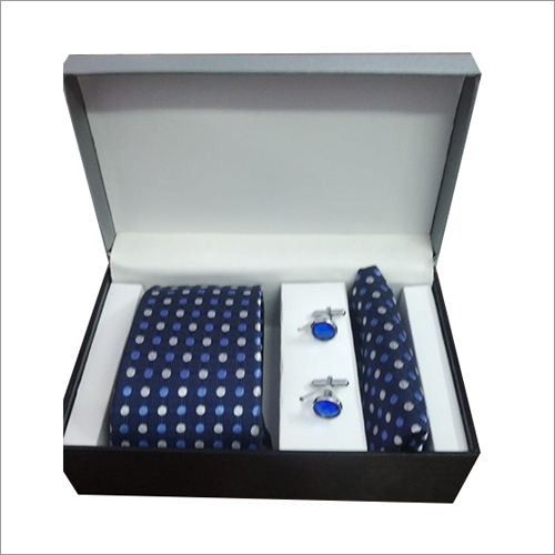 Tie- Blue Partywear Cufflink And Tie Pin Set