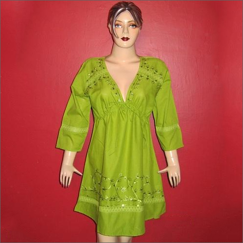 Ladies Plain Tunic Top - Color: Green