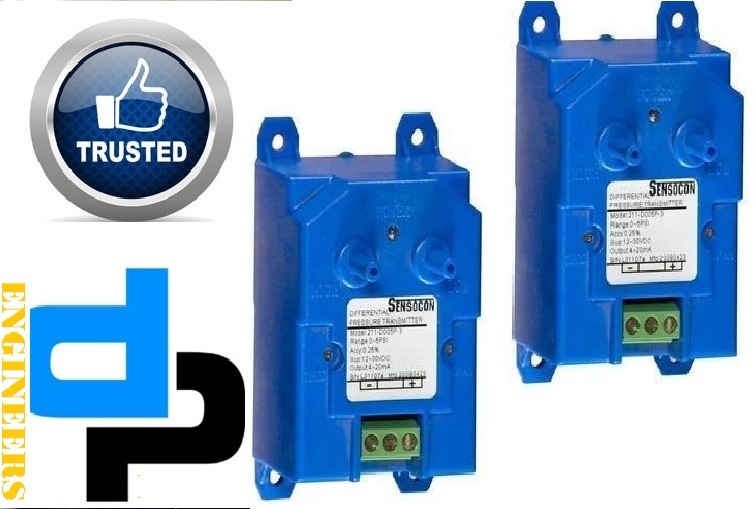 Differential Pressure Transmitter - Abs Plastic, 4-20 Ma Output Signal, 0-6 Psi Range | Compact Design, High Accuracy 0.25%, Led Power Indication