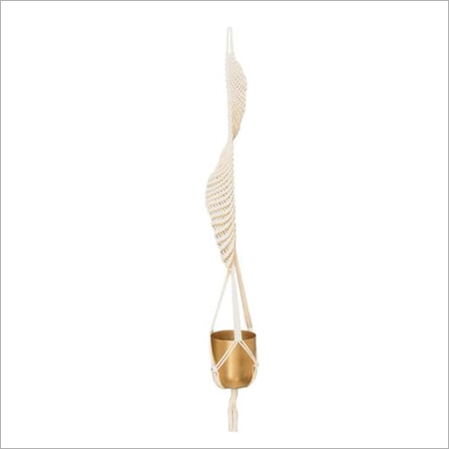 Golden Macrame Designer Hanging Planter Ecofynd