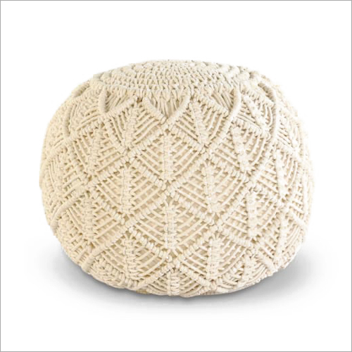 Macrame Pouffe In Cream Colour Application: Home Furnishing Product