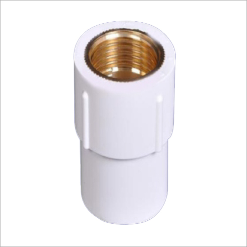 Brass Female Adaptor - Brass Material, Round Shape, Golden Tint | Polished Finish, Packet-Style Packaging, Female Connection