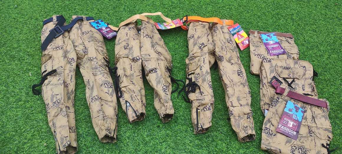 Cargo Pants - 6 Pocket Design, Cotton Fabric, Big Size 32x40, Breathable And Washable For Boys With Customized Logo