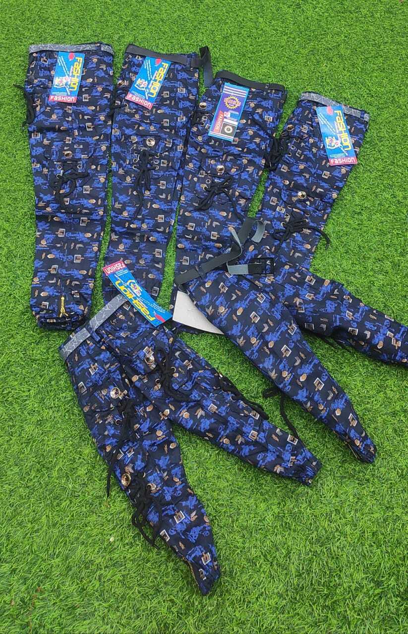 Cargo Pants - 6 Pocket Design, Cotton Fabric, Big Size 32x40, Breathable And Washable For Boys With Customized Logo