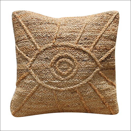 ब्राउन स्क्वायर शेप जूट कुशन