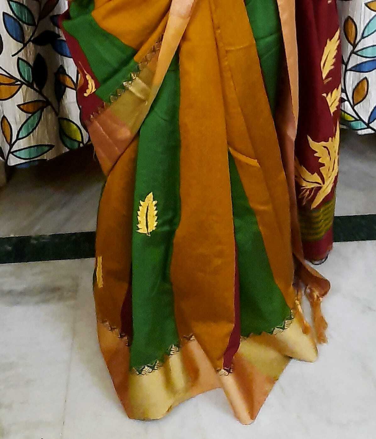 Kantha Work On Handloom Saree