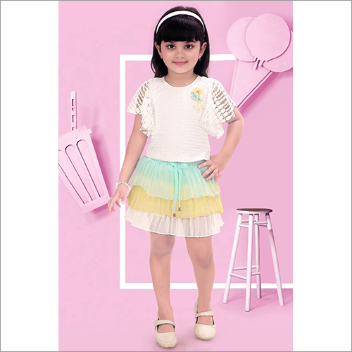 Multicolor Girl Fancy Skirt Top