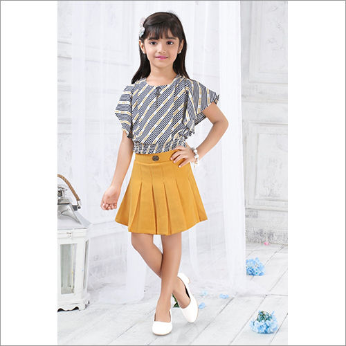 Plain Girls Yellow Skirt Top