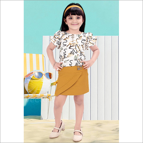 Plain Girls Fancy Yellow Skirt Top