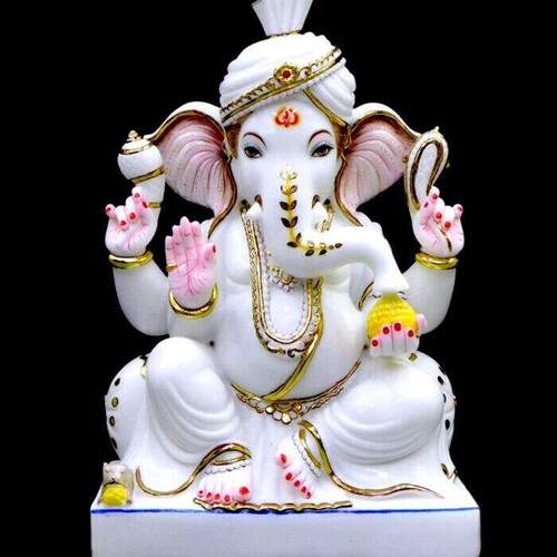 White Marble Ganesh Statue - Regional Style: Indian