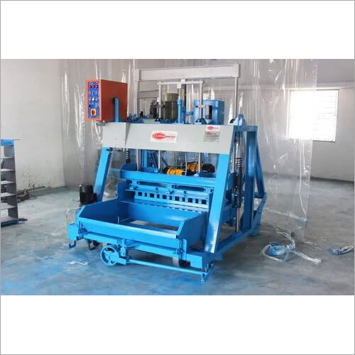 Cement Brick Making Machine - Steel, Blue | PLC Control, Hydraulic Pressure, Automatic with Hydraulic Oil Cooling