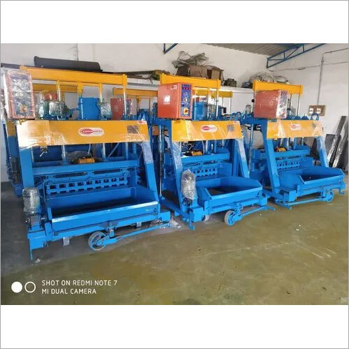 Cement Block Making Machine - Steel Material, Hydraulic Pressure Method, Blue Color | Automatic PLC Control, Hydraulic Oil Cooling, 1 Year Warranty