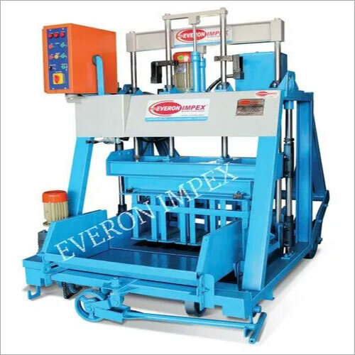 Hollow and Solid Block Making Machine - Steel, Blue | Hydraulic Pressure, PLC Control, Automatic, 1 Year Warranty, Hydraulic Oil Cooling