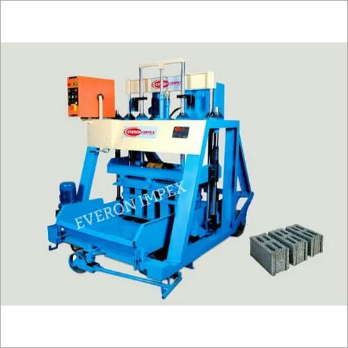 Concrete Block Making Machine - Steel Build, Hydraulic Pressure System | Blue Color, Hydraulic Oil Cooling
