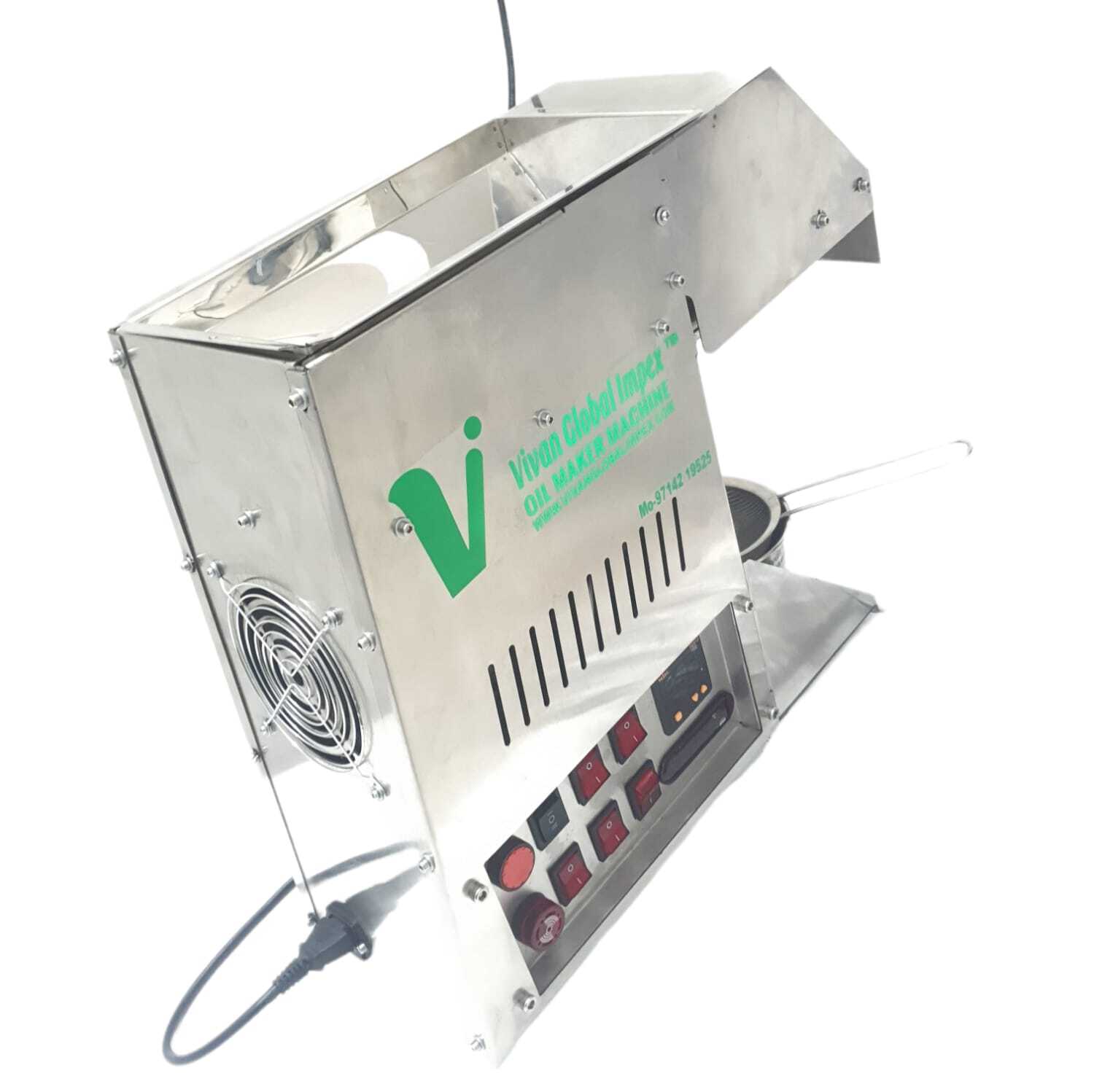Oil Processing Machinery - Stainless Steel, 48x19x43cm, 1000w Power, 0.7hp Motor, 8-10kg/hr Extraction Rate, 1-year Warranty, 74 Rpm
