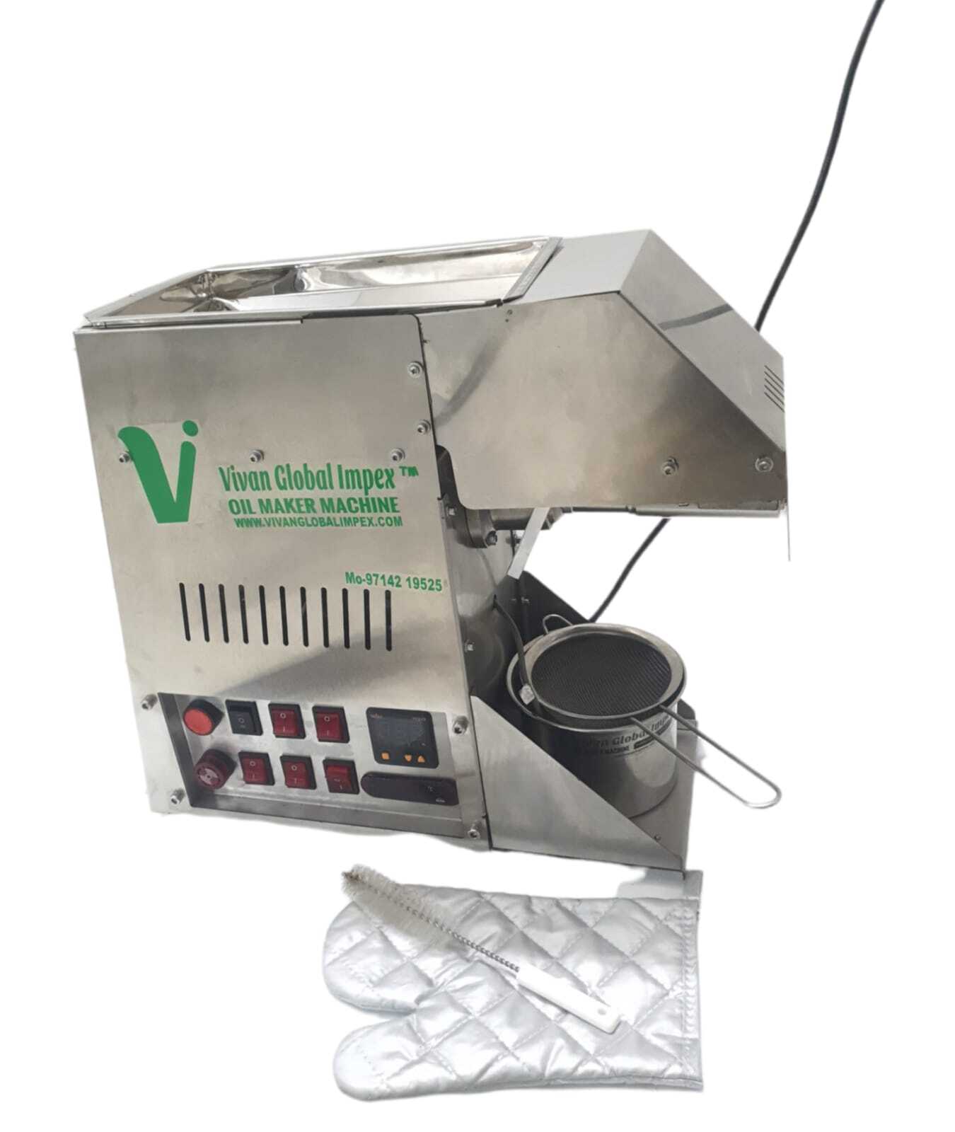 Oil Processing Machinery - Stainless Steel, 48x19x43cm, 1000w Power, 0.7hp Motor, 8-10kg/hr Extraction Rate, 1-year Warranty, 74 Rpm