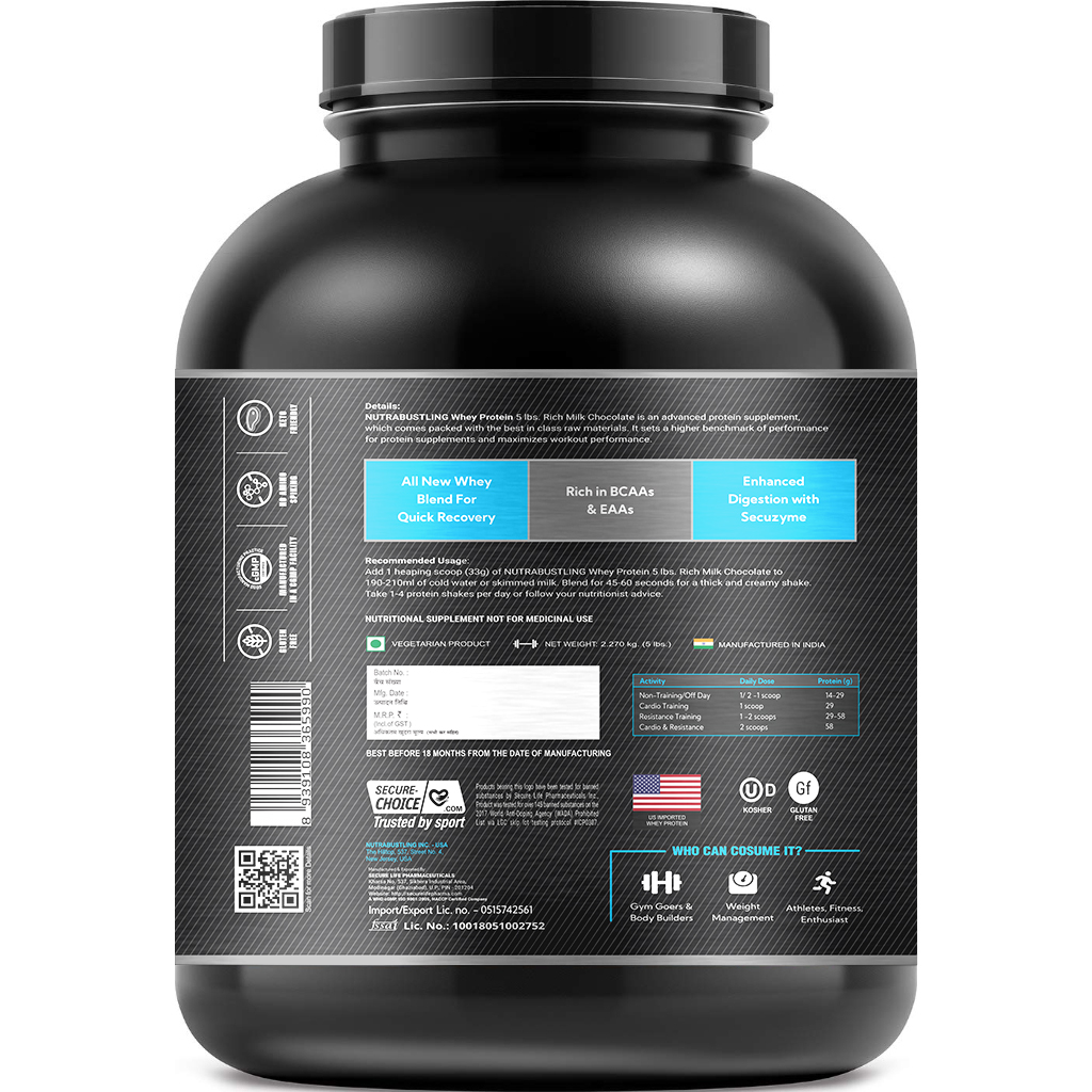 Nutrabustling Nutrab Whey Protein 2.270 Kg Age Group: Adults
