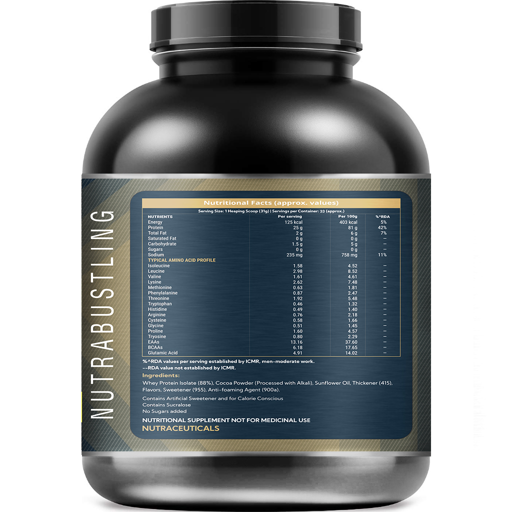 Nutrabustling Nutrab Whey Protein Isolate 2.270 Kg Age Group: Adults