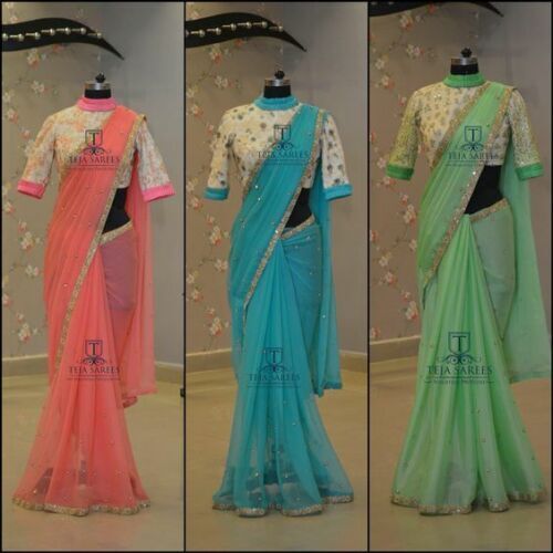Party Wear Saree - 100% Cotton, Customized Size | Traditional Ethnic Print, Breathable & Washable, Perfect For All Seasons