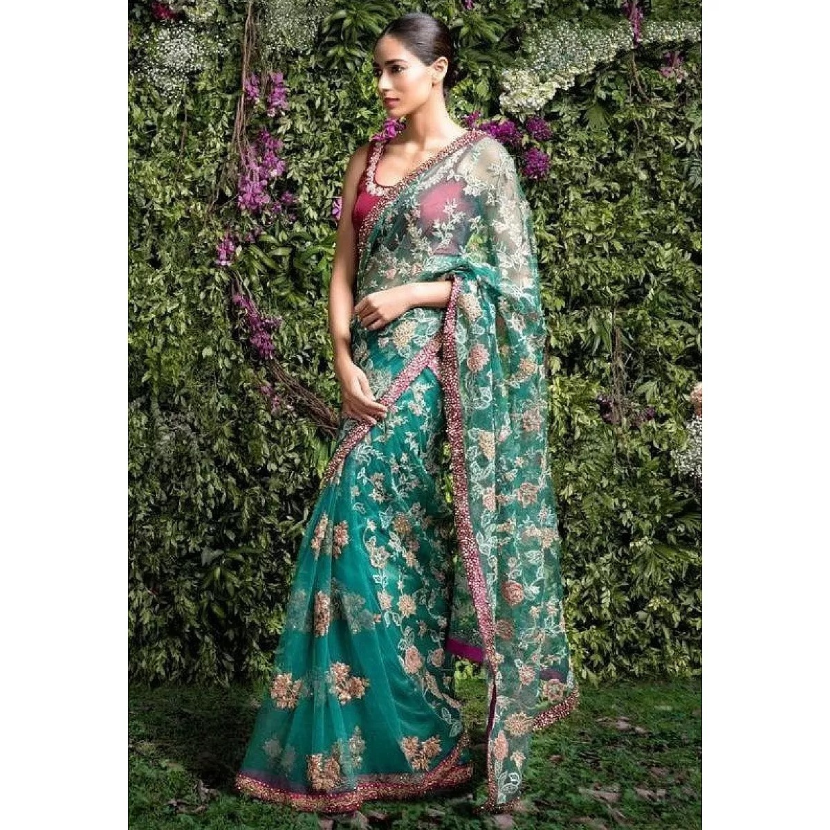 Party Wear Saree - 100% Cotton, Customized Size | Traditional Ethnic Print, Breathable & Washable, Perfect For All Seasons