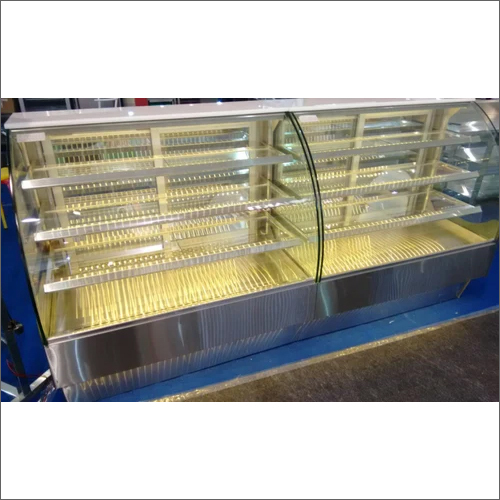 Cake Display Counter - Stainless Steel, Polished Surface Finish | Top Corian Design