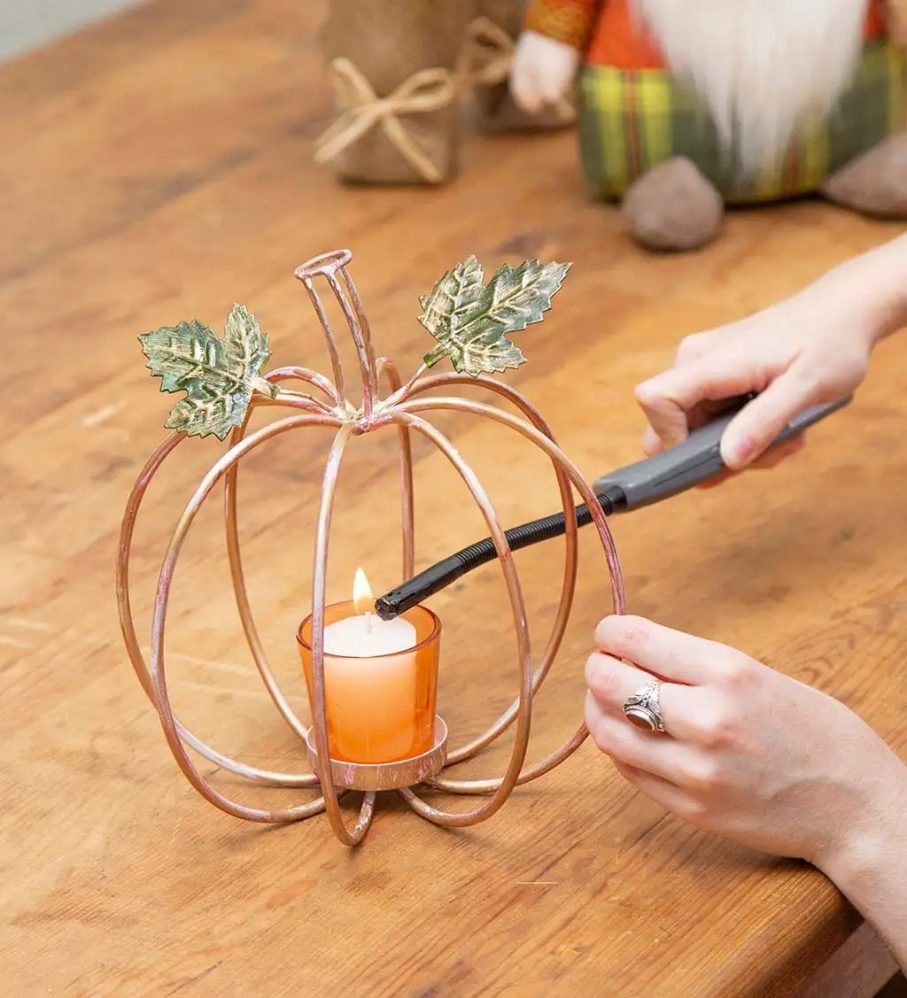 Metal Pumpkin Candle Holder