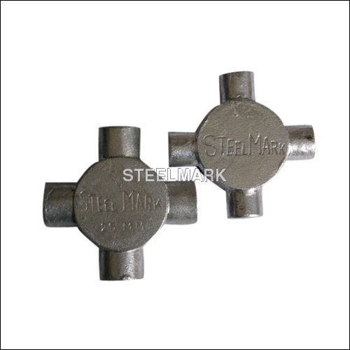 Gi Circular Junction Box - Steelmark, Flameproof, Silver, Temperature Range 55°C | Application: Commercial, Protection Level: IP55, Color: Gray