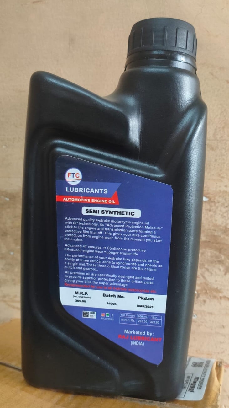 Ftc Semi Synthetic 20w40 - Semi Synthetic - 20w40 Viscosity | Application: Industrial, Pack Type: Plastic, Use: Vehicle