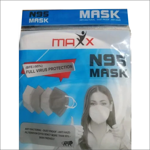 5 Layer N95 Face Mask - Non Woven Material, Plain White Design | Reusable, Unisex Face Protection