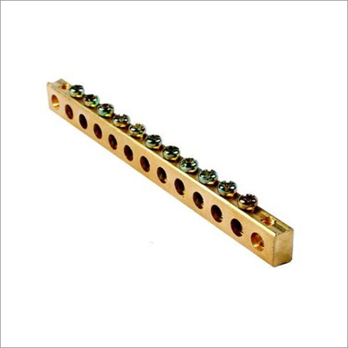 Tin Plated Brass Neutral Bar - 6x9x1000mm, 4 Way to 400 Way | CNC Machining, Natural, Tin, Nickel Finish, Designed for Electric Panels