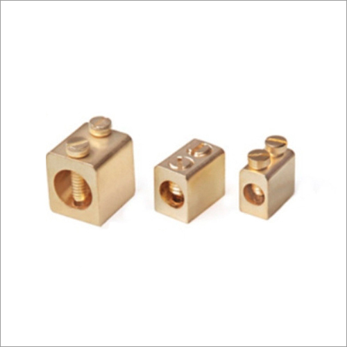Brass Electrical Terminal Connector - Brass, 4x6x6 mm, Natural/Tin/Silver | Suitable for 16A to 400A in Fuse, Switchgear, Telecommunication Applications