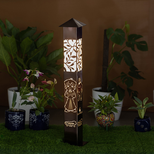 Architecture Bollard - Steel Material, Painted Finishing, Matte Black Color | Modern Arts Style, Decorative Theme, Versatile Use In Urban Spaces