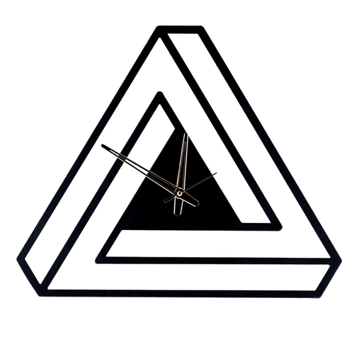 Black Minimalist Infinite Triangle Wall Clock