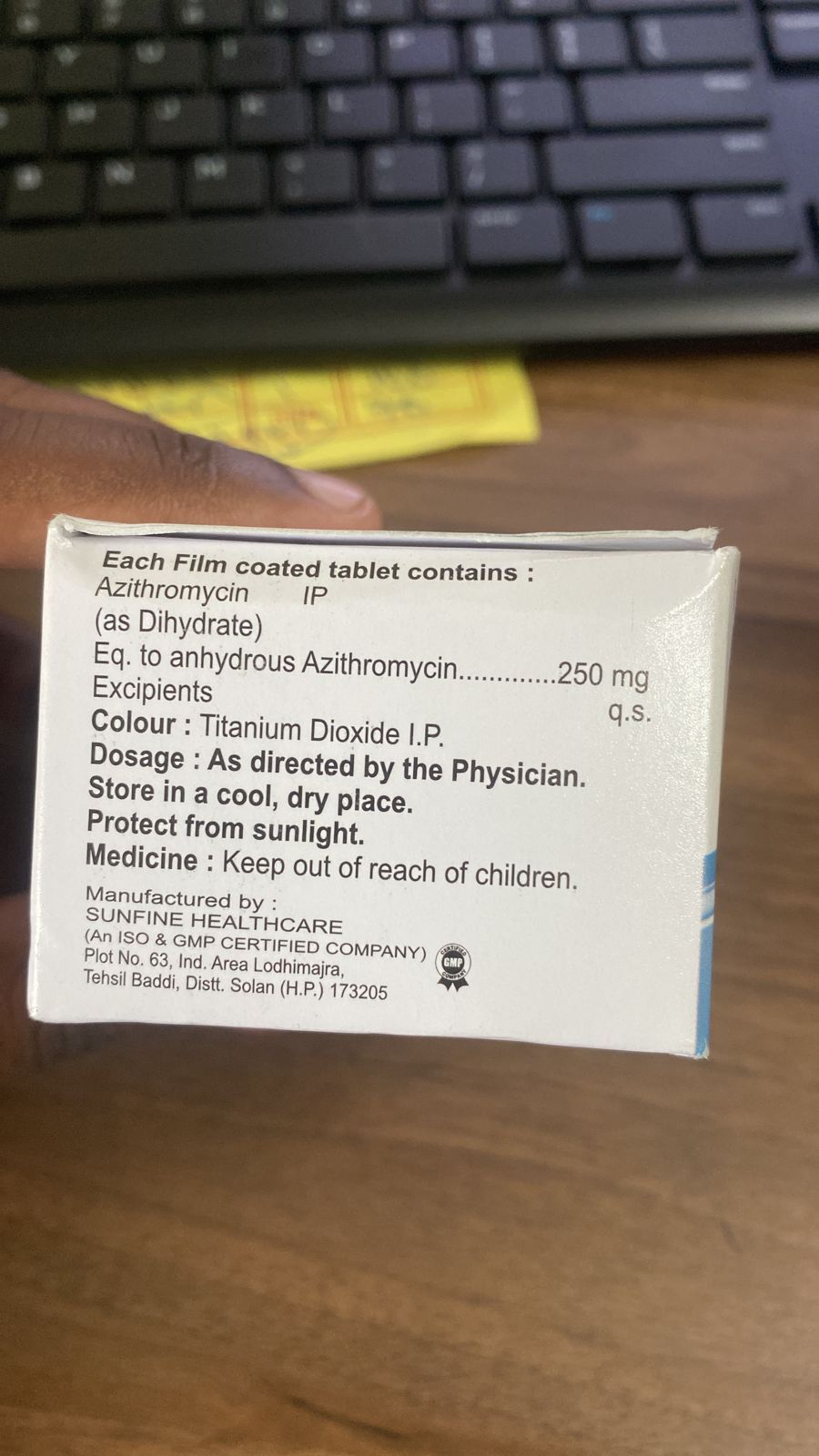 Azish-250 Tab - Drug Type: General Medicines