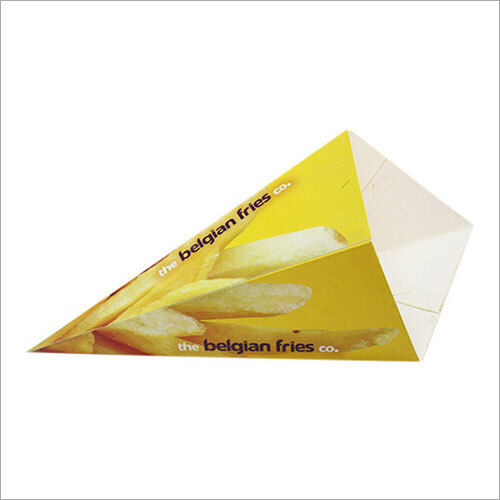 Yellow French Fry Cone Box