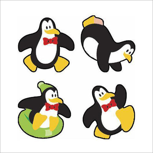 Black Penguin Printed Sticker