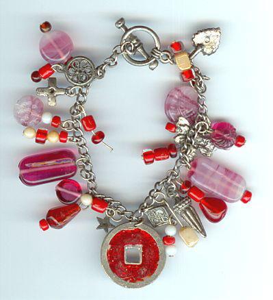 धातु और कांच की मनके की कड़ा