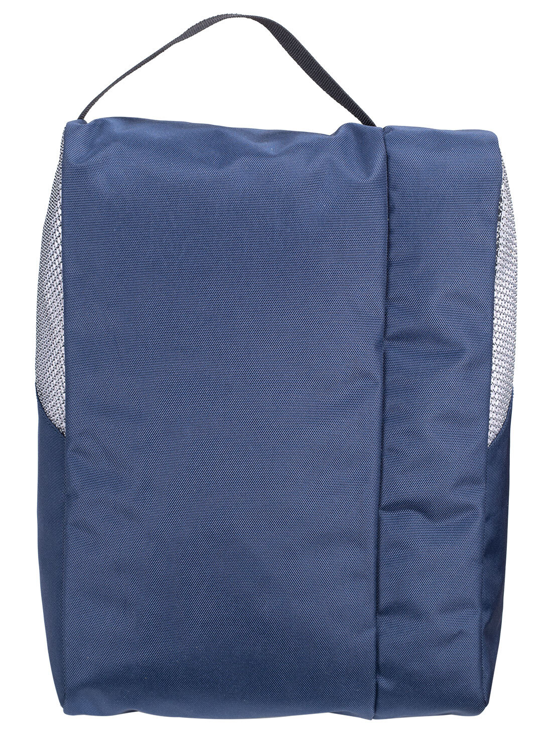 Cosmus Elite Navy Travel Shoe Pouch - Pu Coated Water Resistant, 12.75 X 4.5 X 7.25 Inches, Fits Men's Size 12 & High Heels, Moisture Proof Design, Zipper Top Handle