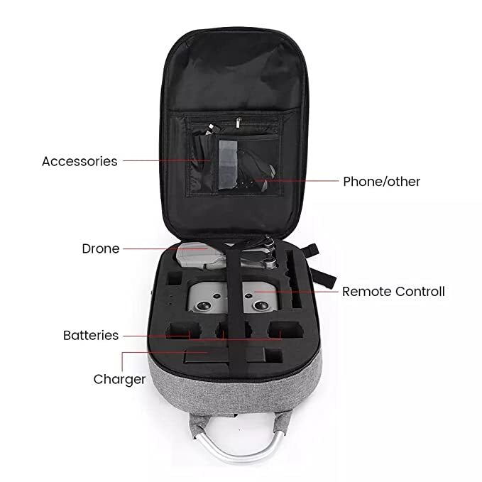 Carry Bag Case Compatible With Dji Air 2/ Air 2s (Protective Hard Case Shell -Black)