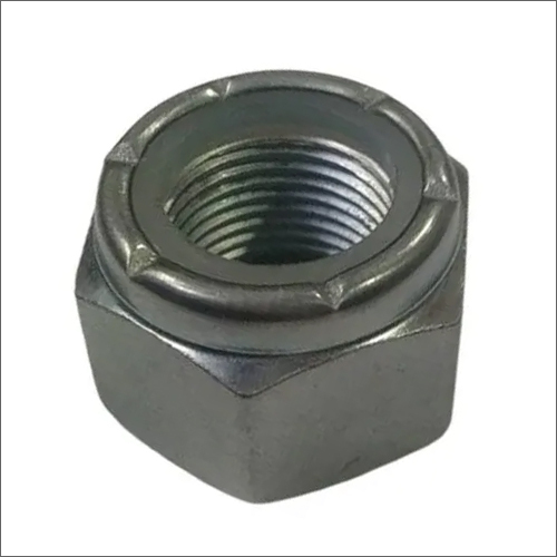 Silver M12 Mild Steel Nylock Hex Nut