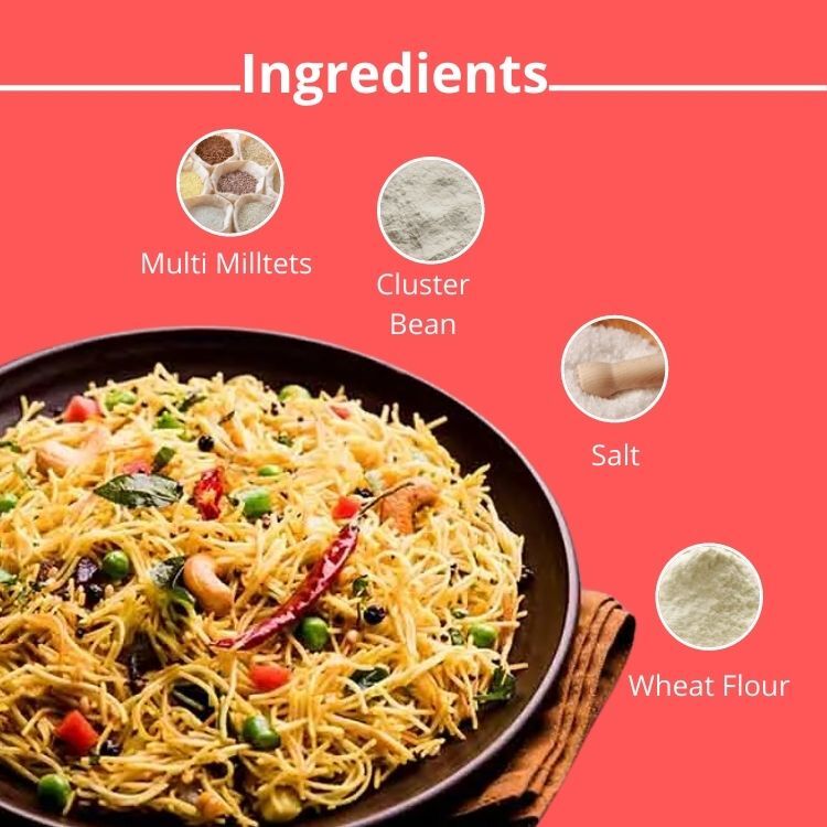 Millet Vermicelli - Hand Made, Dried , Nutrient-dense, Low-carb, Vegan-friendly, Keto-approved, Calcium Rich, High Fibre, Promotes Healthy Digestion, Antioxidant Rich