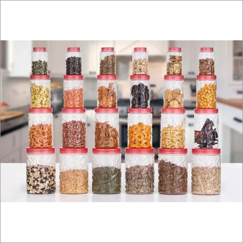 Set Of 24 Food Containers - Plastic, Different Sizes, Transparent Round Design | Polished Finish For Versatile Food Storage