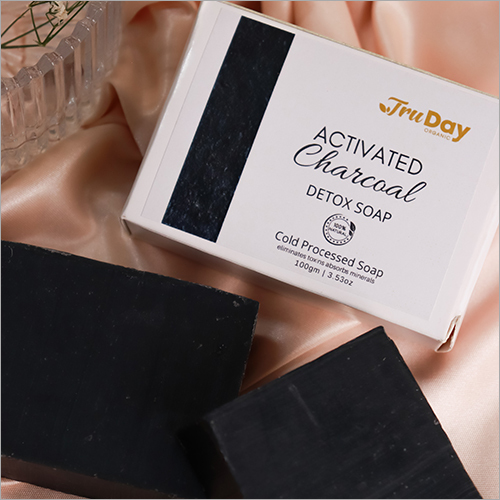 Activated Charcoal Soap - Herbal Medicated Bar, Black Color With Fresh Perfume, High Quality For Deep Pore Cleansing