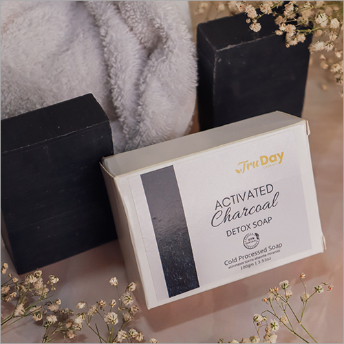 Activated Charcoal Soap - Herbal Medicated Bar, Black Color With Fresh Perfume, High Quality For Deep Pore Cleansing